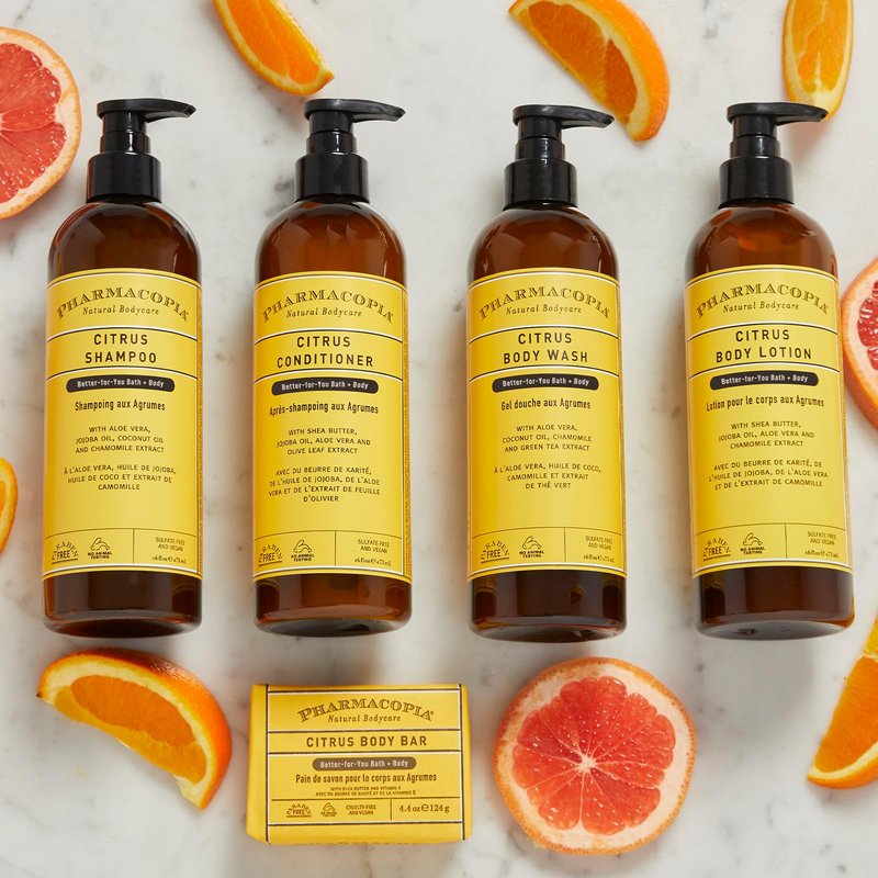 Pharmacopia Citrus Shampoo - Natural Hair Care with Plant Based & Organic Ingredients Aloe Vera, Jojoba Oil, Coconut Oil, and Chamomile Extract - Vegan, Cruelty Free, No Parabens or Sulfates, 16 oz