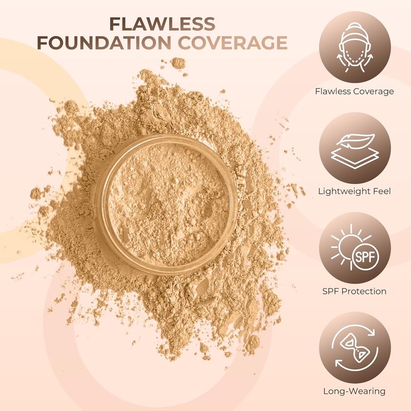 Mineral Makeup Starter Kit - Full Size Foundation, Blush, Bronzer & Setting Powder | 6pc Set in Beige