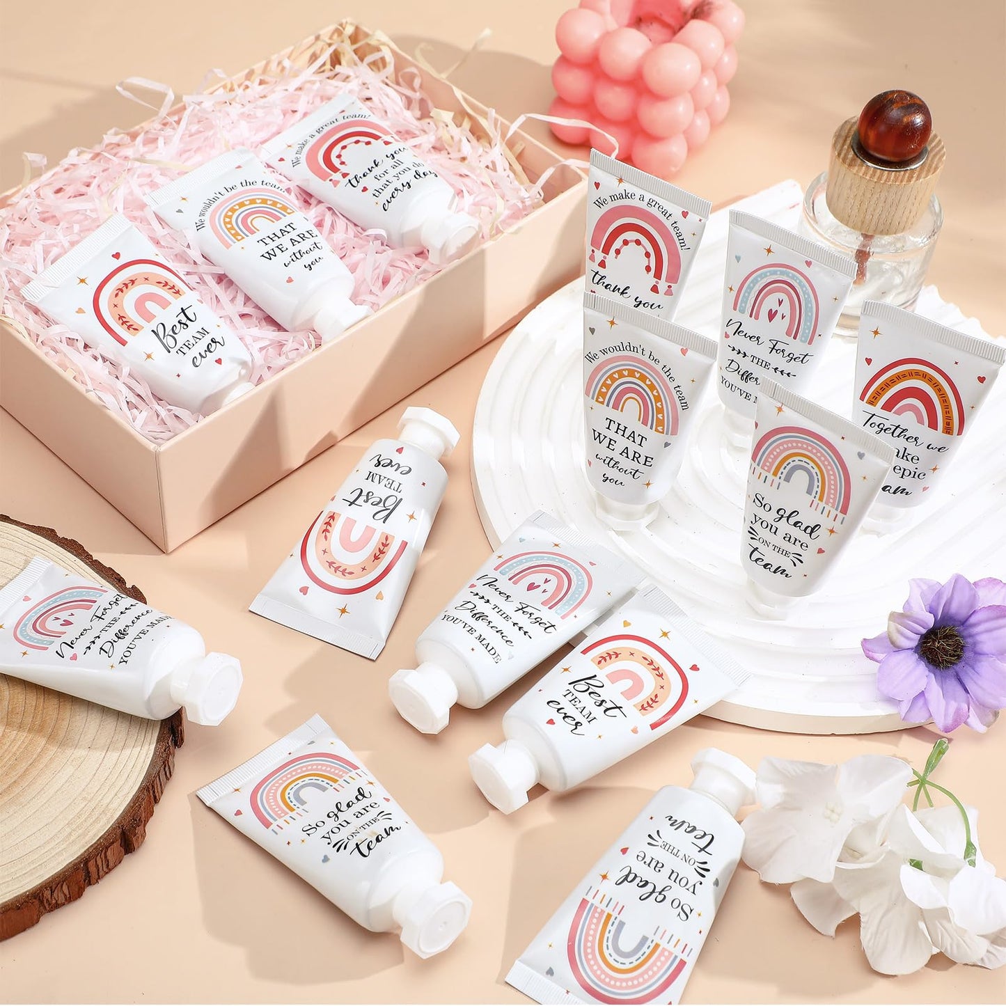 Sacubee 36 Pack American Teachers' Day Employee Appreciation Team Gifts Bulk Travel Size Hand Cream Inspirational Thank You Gifts Small Hand Lotions for Women Mothers Day Crna Nurse Employees Staff