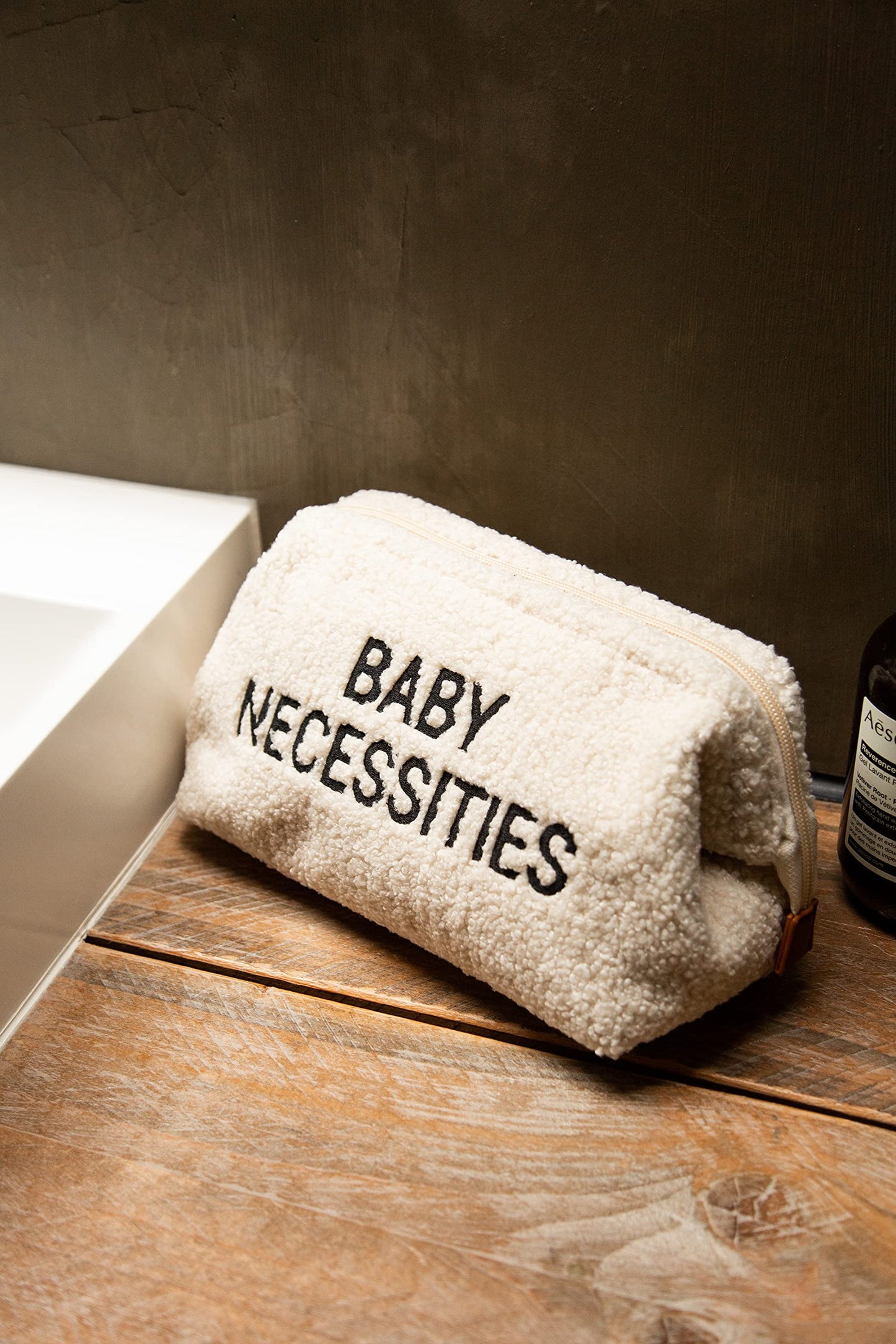 Childhome Baby Necessities Toiletry Bag, Baby Zipper Travel Toiletry Bag, Makeup Travel Pouch, Baby Essentials Must Haves, Teddy Off White