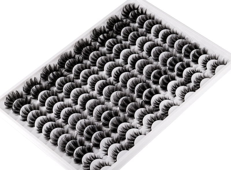 False Eyelashes 48 Pairs 6 Styles Mixed Fake Eye Lashes Bulk Wholesale Dramatic Thick 5D Wispy Strip Faux Mink Eyelashes Multipack