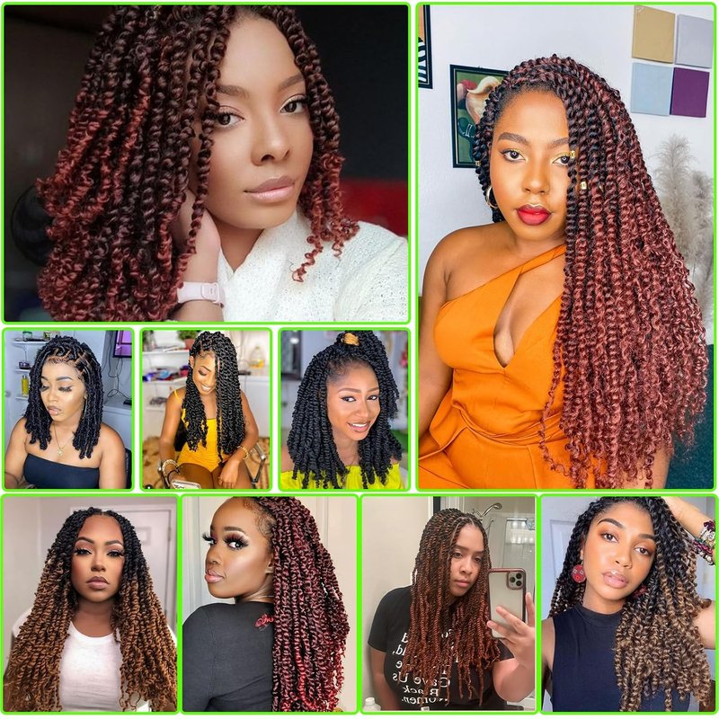 Passion Twist Crochet Hair - Water Wave Synthetic Braiding Hair for Butterfly Locs | 18 Inch, Pack of 7