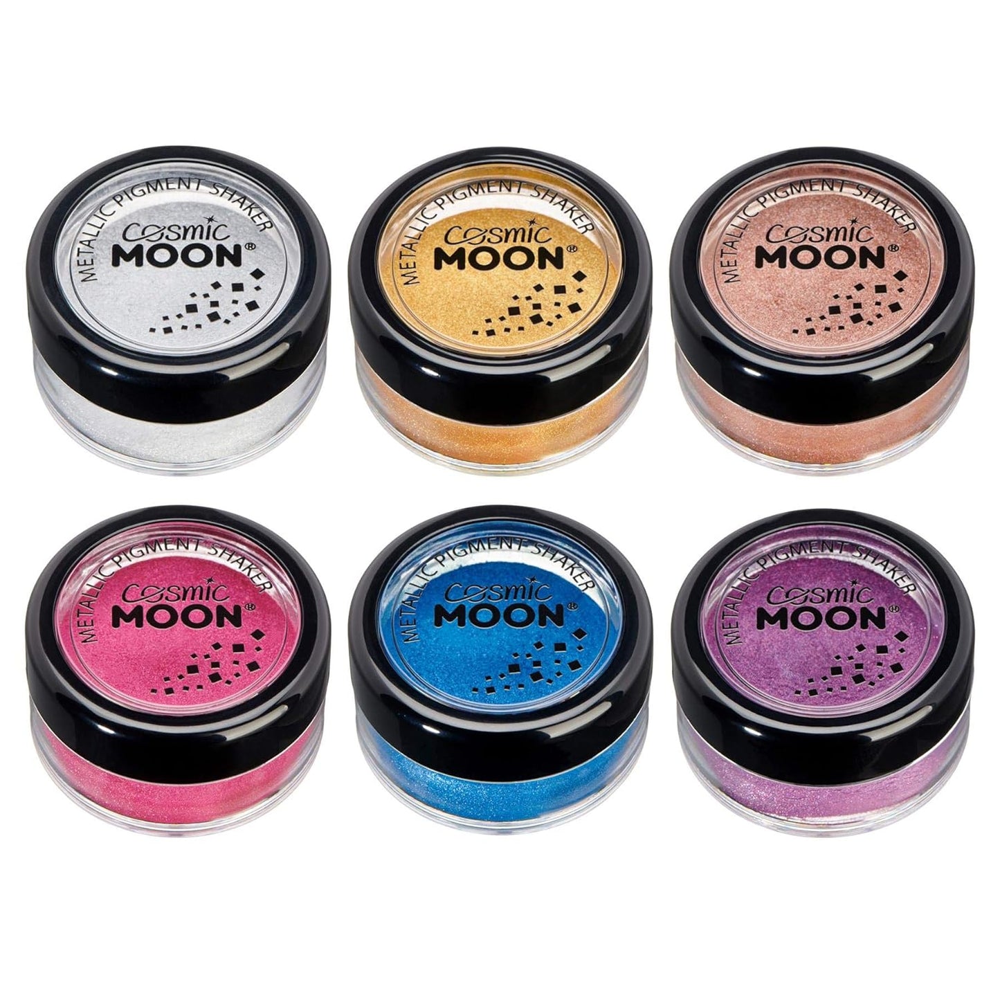Metallic Pigment Shaker Set - Cosmic Moon Colors - 0.17oz Each | Pack of 6