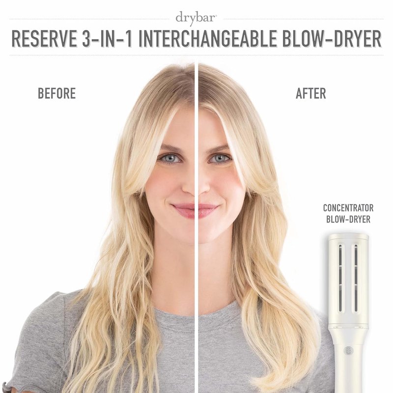 Drybar 3-in-1 Interchangeable Blow Dryer | Versatile Styling Tool for All Hair Types
