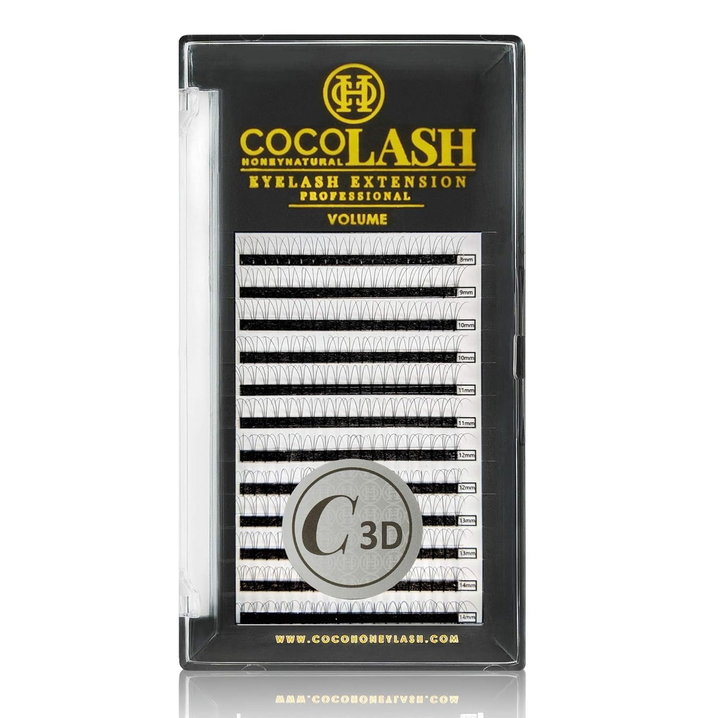 Coco Honey Eyelash Extensions - 3D Volume C Curl Faux Mink Lashes | 0.07mm Thickness, 9mm Length