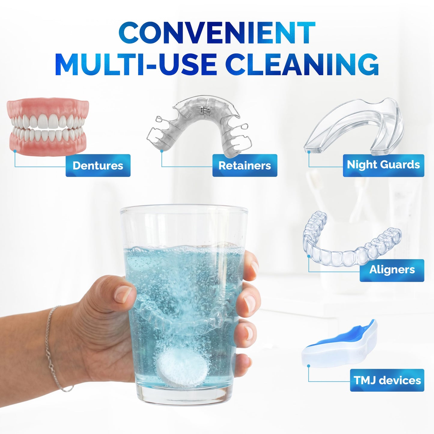 Dental Duty Retainer Cleaner Tablets – Fast Invisalign & Denture Cleaning Tablets for Aligners, Retainers & Mouthguards – Removes Odor, Plaque & Stains in Minutes – 240 Count