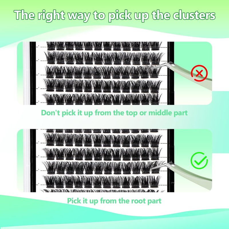 Large Tray- 10-20MM Available 120 Pcs D Curl Cluster Eyelashes Makeup Volume Eye Lashes Extensions Natural Long Wide Stem Individual False Eyelashes (14mm)