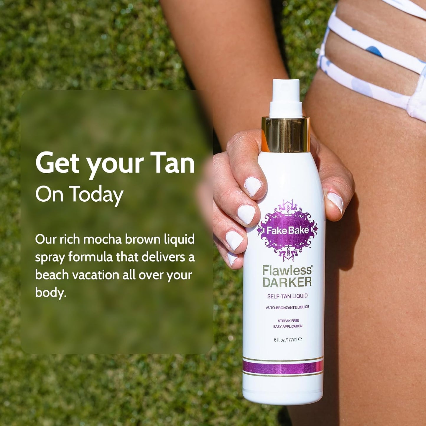 Self Tanning Liquid - Flawless Darker Formula for Streak-Free Tan | Fast-Drying, Black Coconut Scent | 6 fl oz (Pack of 2)