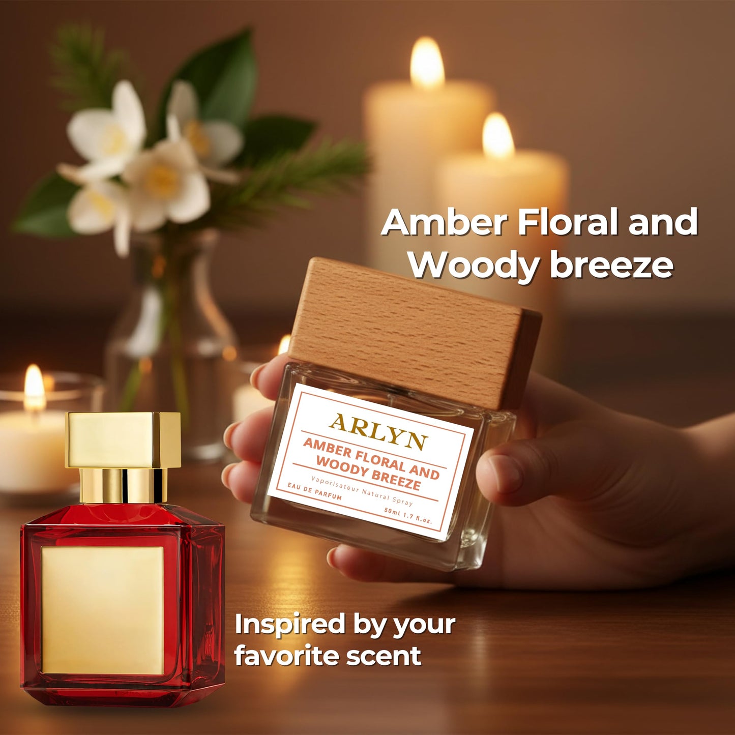ARLYN Amber Floral Woody Breeze Eau De Parfum Inspired by Bc.arat Ruge 540, Long-Lasting Perfume for Men and Women, Vegan & Eco-Conscious with Clean Ingredients, Saffron, Jasmine, Cedar- 50ml / 1.7 oz