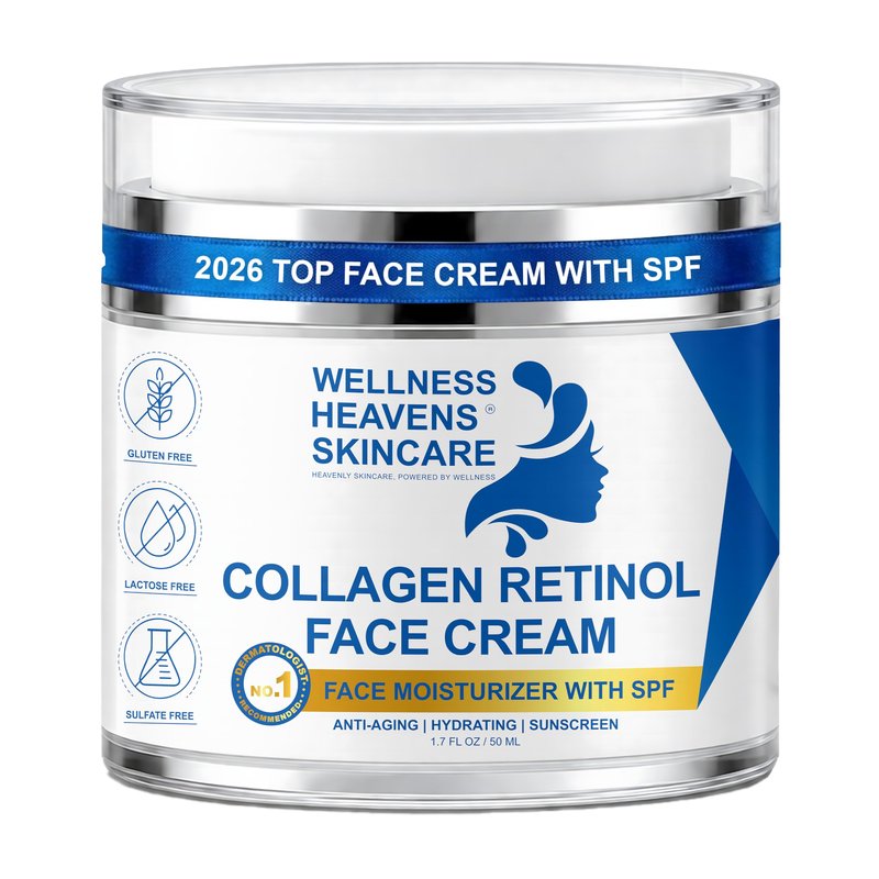 Anti-Aging Face Moisturizer for Face, Face Moisturizer with SPF, Collagen, Retinol, Hyaluronic Acid Cream, Age-Defying, Lift & Firm Cream, Sunscreen for Face, Lotion, Great for Dry, Aging Skin 1.7oz