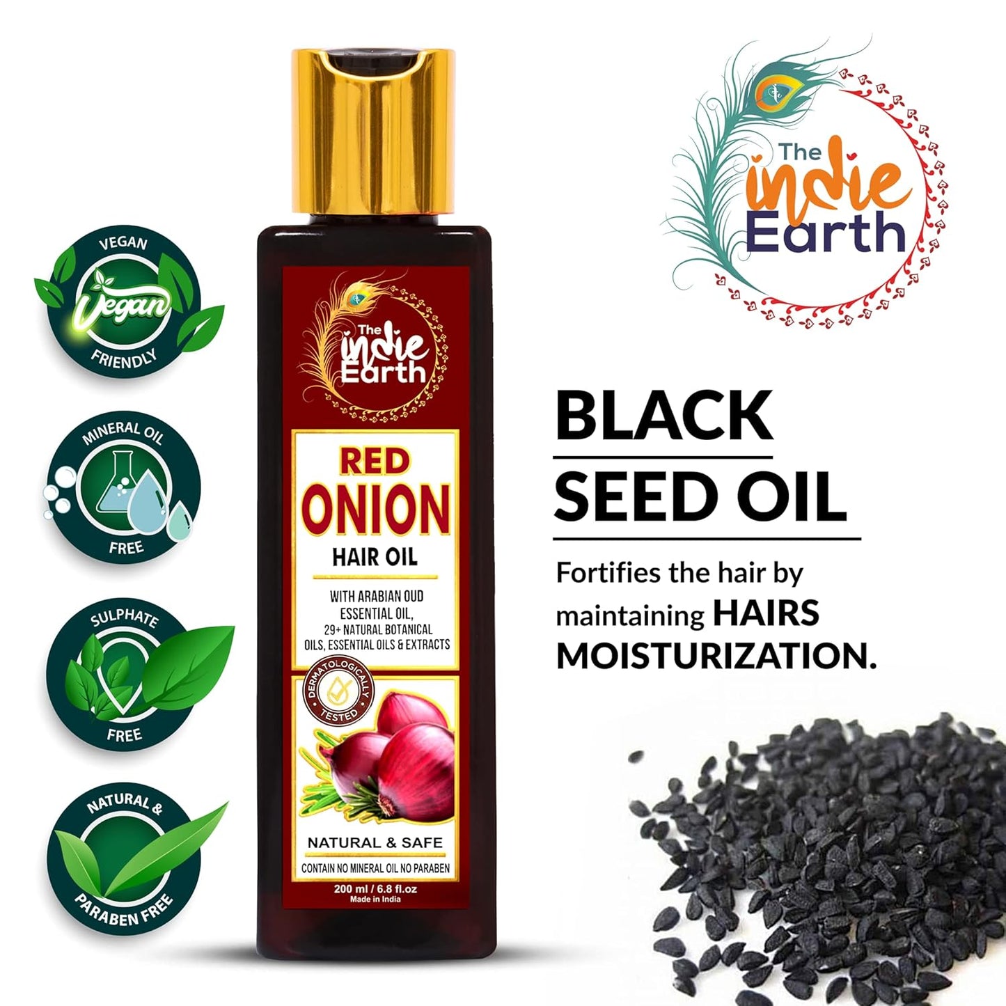 Red Onion Hair Growth Oil - Anti Hair Fall Formula with 29 Natural Herbs & Oils | 200ml