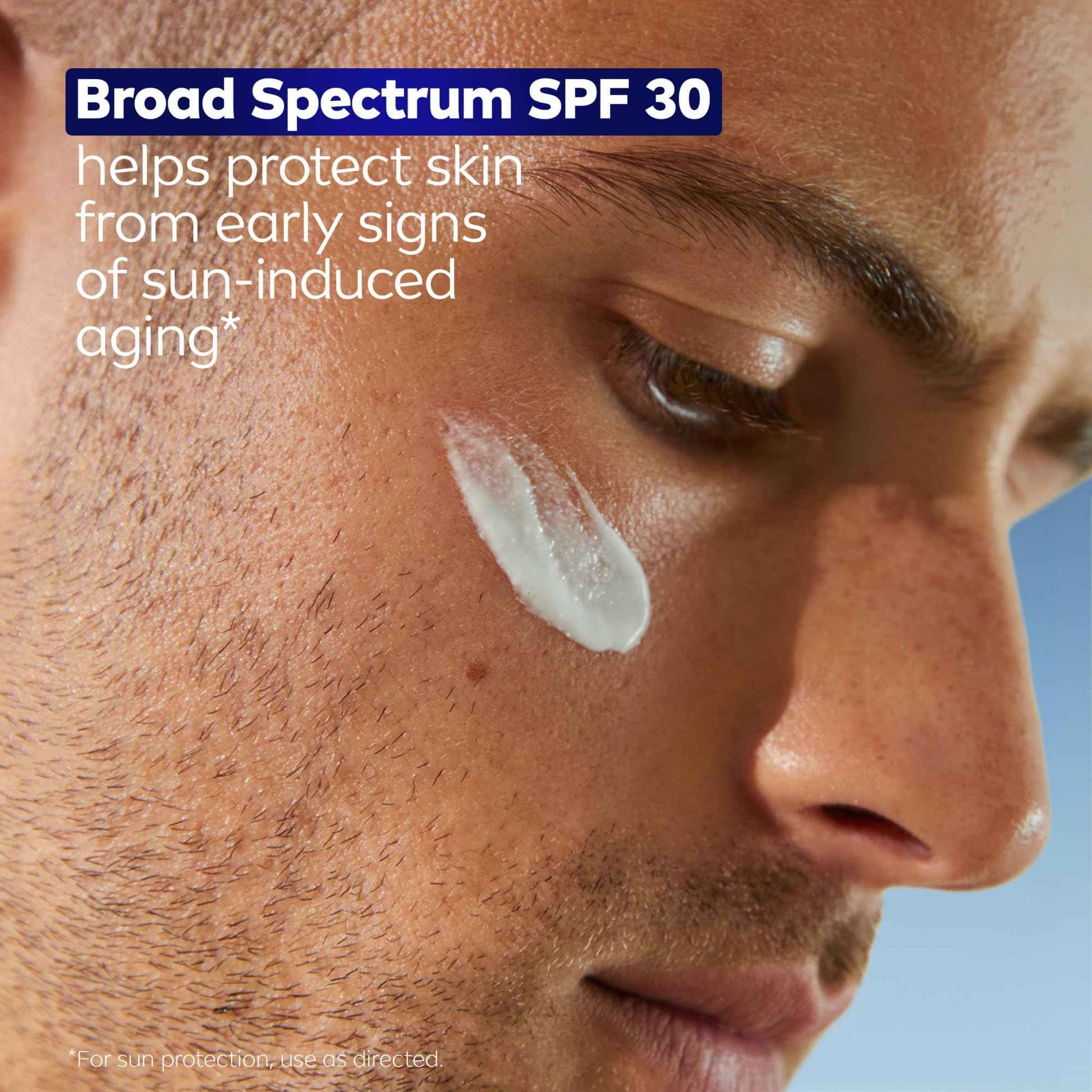 NIVEA Men Age Defense Daily Face Moisturizer with Broad Spectrum SPF 30 Sunscreen, Pro-Retinol and Hyaluronic Acid, Beard-Friendly Face Lotion Helps Defend Against UVA/UVB Rays, 1.7 Fl Oz Bottle