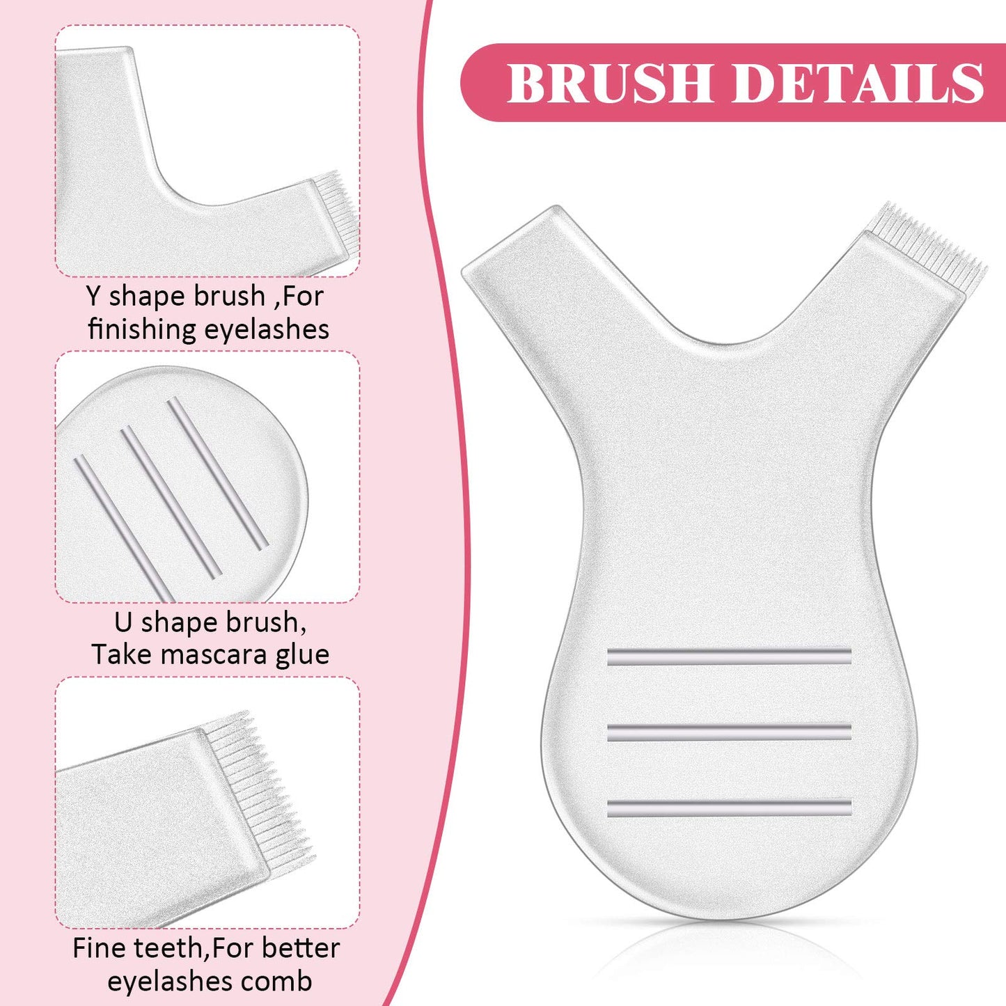 60 Pieces Y Comb Eyelash Lift Brush Eyelash Perming Brush Makeup Beauty Tool Supplies for Lash Grafting Extension