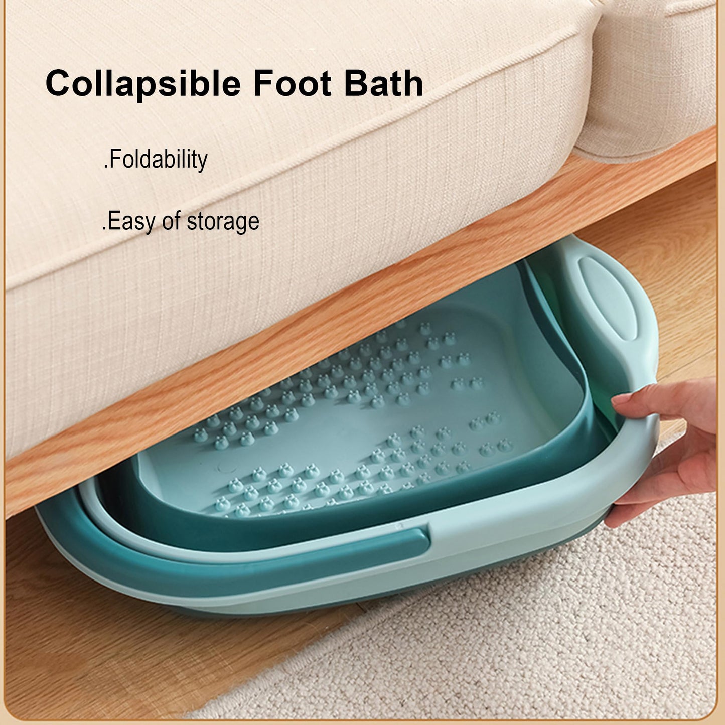 Leemeimei Foot Bath 15L(4 GL) Collapsible Foot Soak Tub with Handle, Foot Spa Bath Massager Foot Soaking for Dry Cracked Feet, Plastic Foot Bucket
