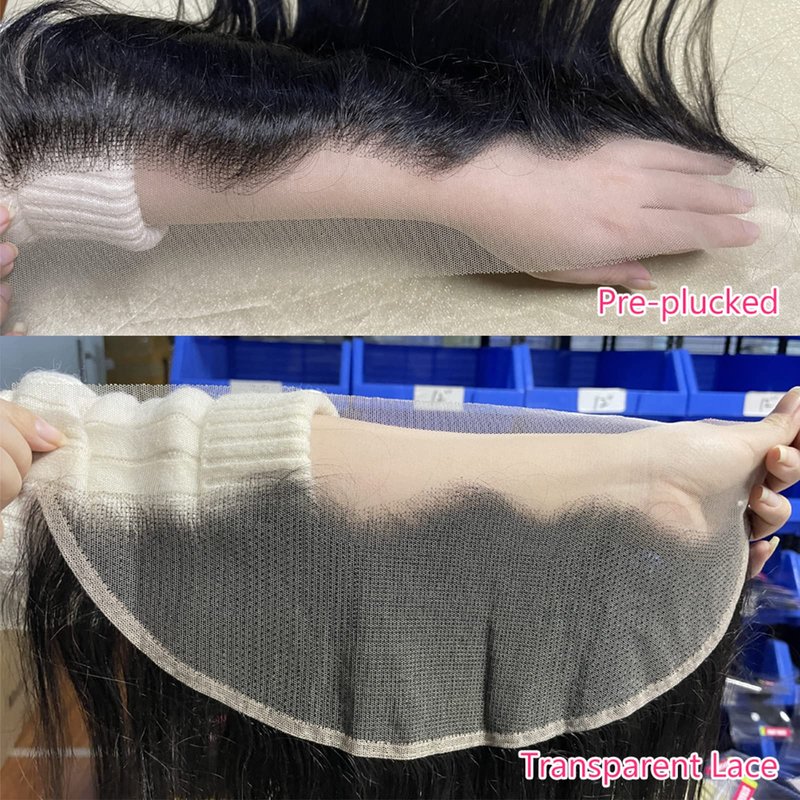 Lemoda 13x4 Frontal Straight HD Transparent Lace Frontals Brazilian Virgin Human Hair Lace Frontal Closure Natural Black 16 Inch