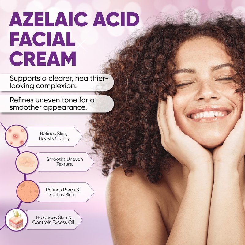 AOBBIY Azelaic Acid Cream for Face – Tone Refining Facial Cream for Skin Clarity & Smoother-Looking Skin, 1 oz, 2 Pack