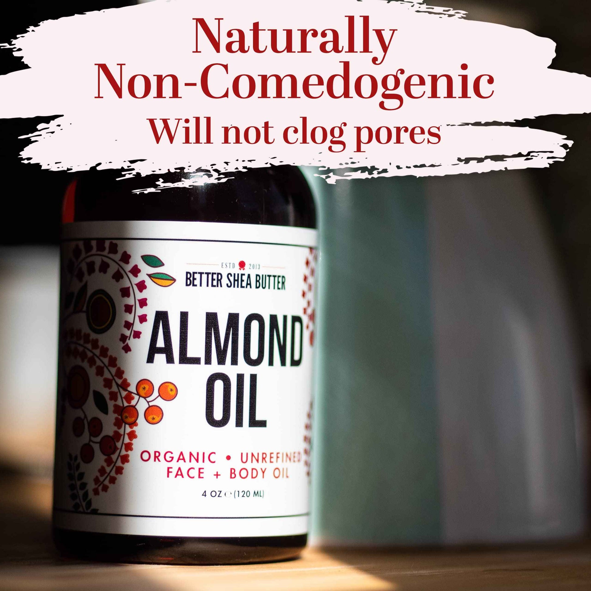 Better Shea Butter Organic Almond Oil | 100% Pure, Cold-Pressed | Natural Massage Oil for Body and Face | 4 oz