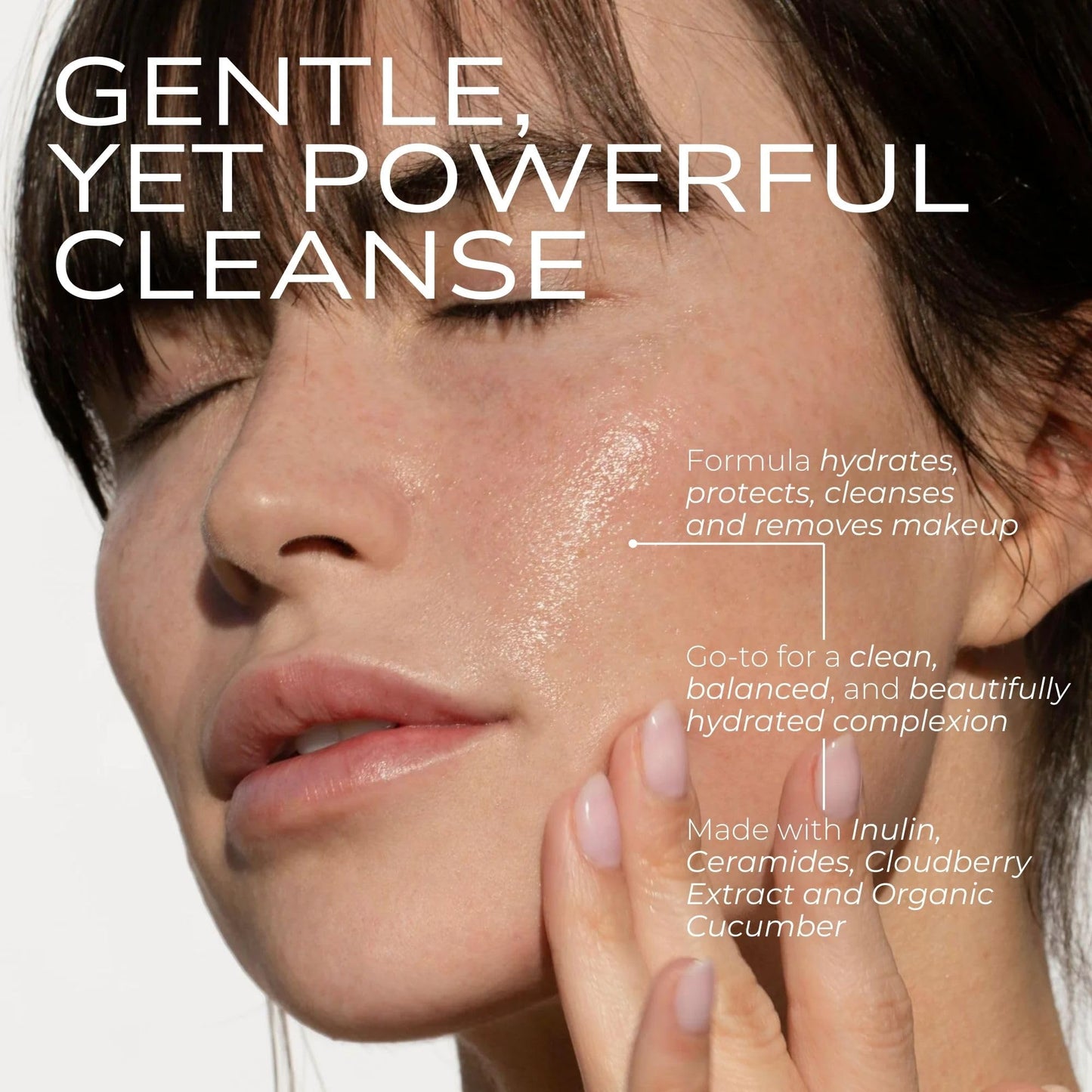FITGLOW Beauty Gentle Ceramide Gel Cleanser | Vegan Face Wash for Sensitive, Dry & Redness-Prone Skin | Hydrating, Barrier-Protecting Makeup Remover | Fragrance-Free | 120ml