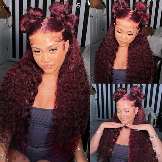 ANDRIA 13X4 HD Lace Front Wigs Straight Hair Glueless Lace Wigs 200% Density Blonde and Red Long Straight Natural Wig Pre Plucked Lace Frontal Wigs With Baby Hair For Black Women 32 Inches