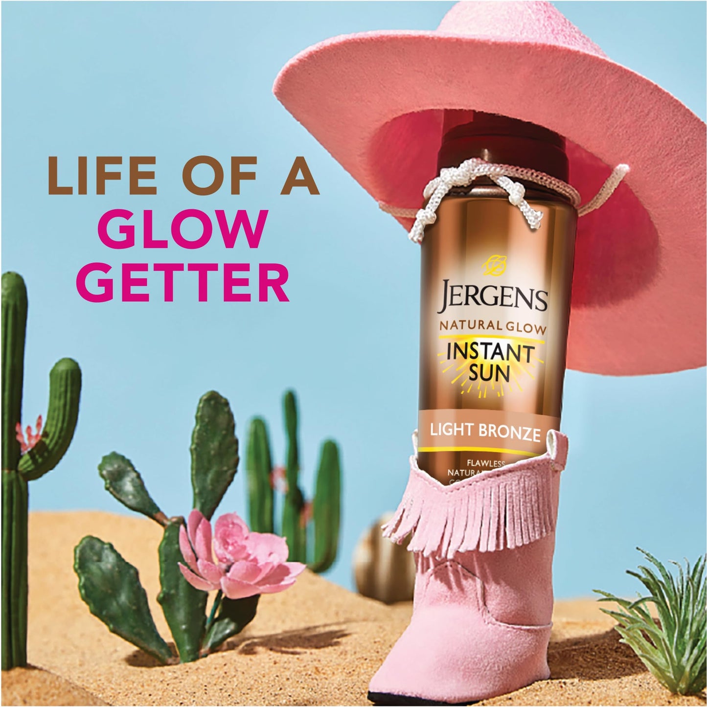 Jergens Natural Glow Instant Sun Bundle: Light Bronze Sunless Tanning Mousse, 6oz Bottle and Applicator Mitt