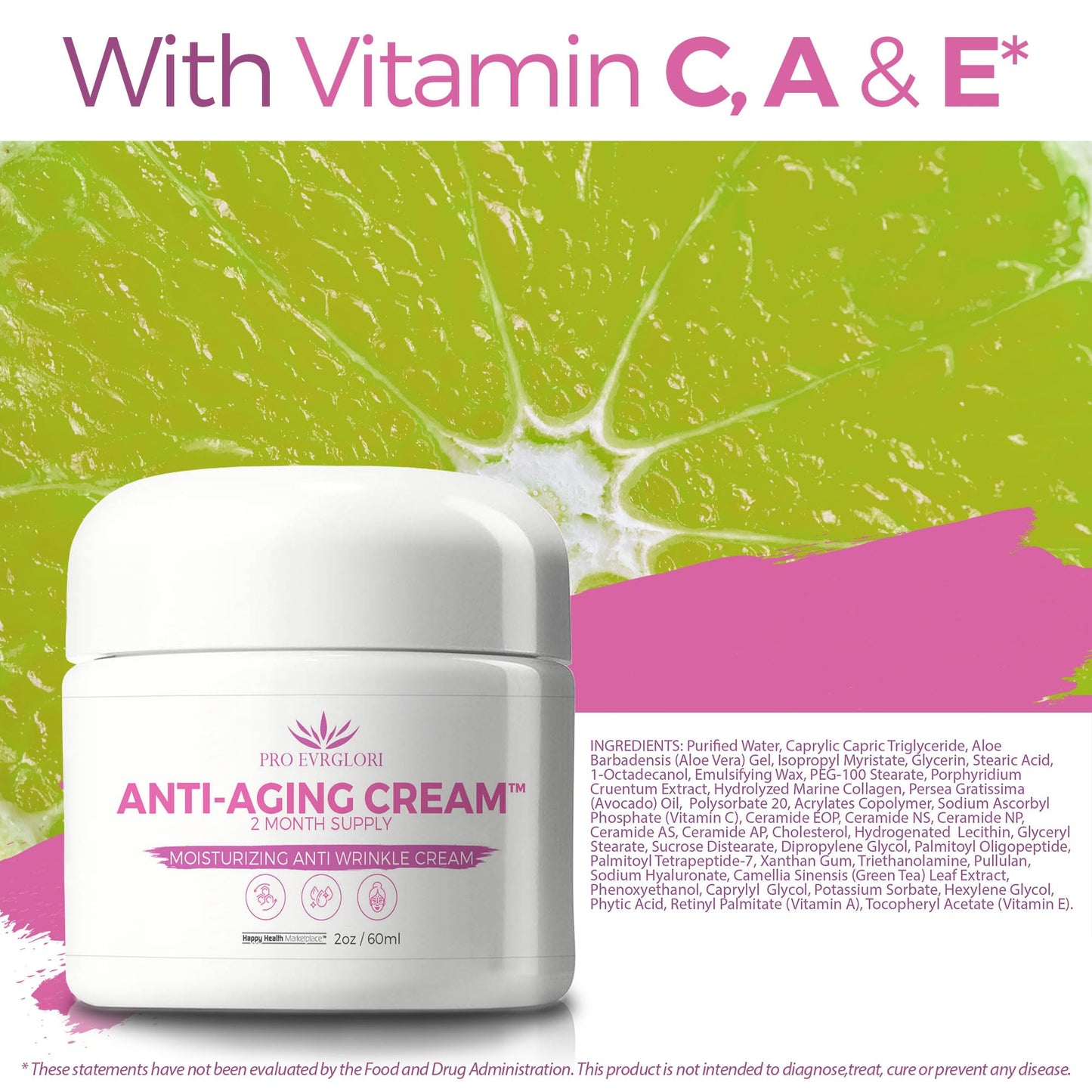 Pro Evrglori Anti Aging Cream - 2 Month - Our Best Anti Aging Cream for Women - Pro Everglori Skincare Anti Wrinkle Cream for Women - Pro Evrglori Anti Aging Skin Cream for Women - Skin Wrinkle Cream