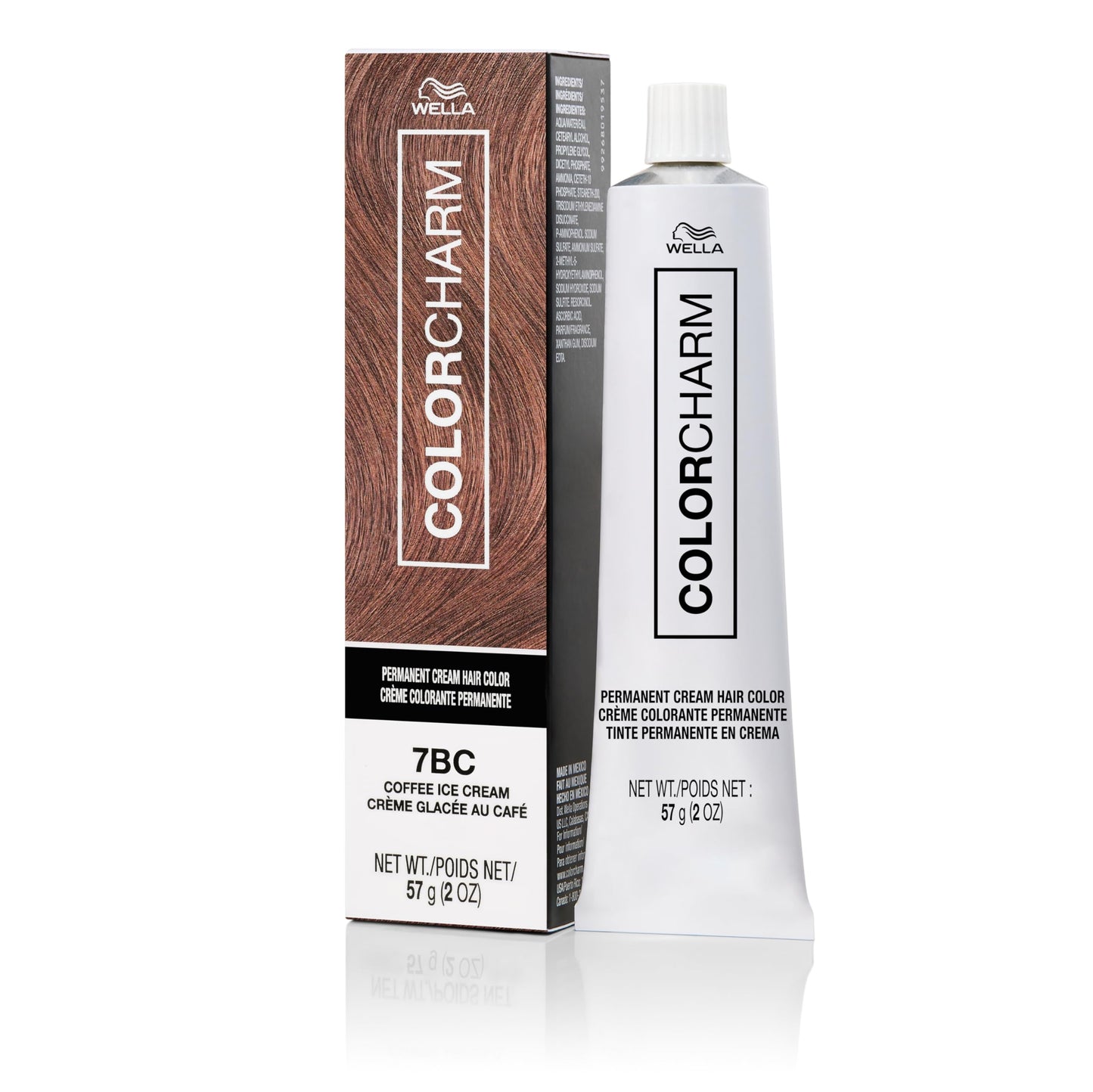COLORCHARM Permanent Cream Hair Color, 7BC Coffee Ice Cream, 2 oz.