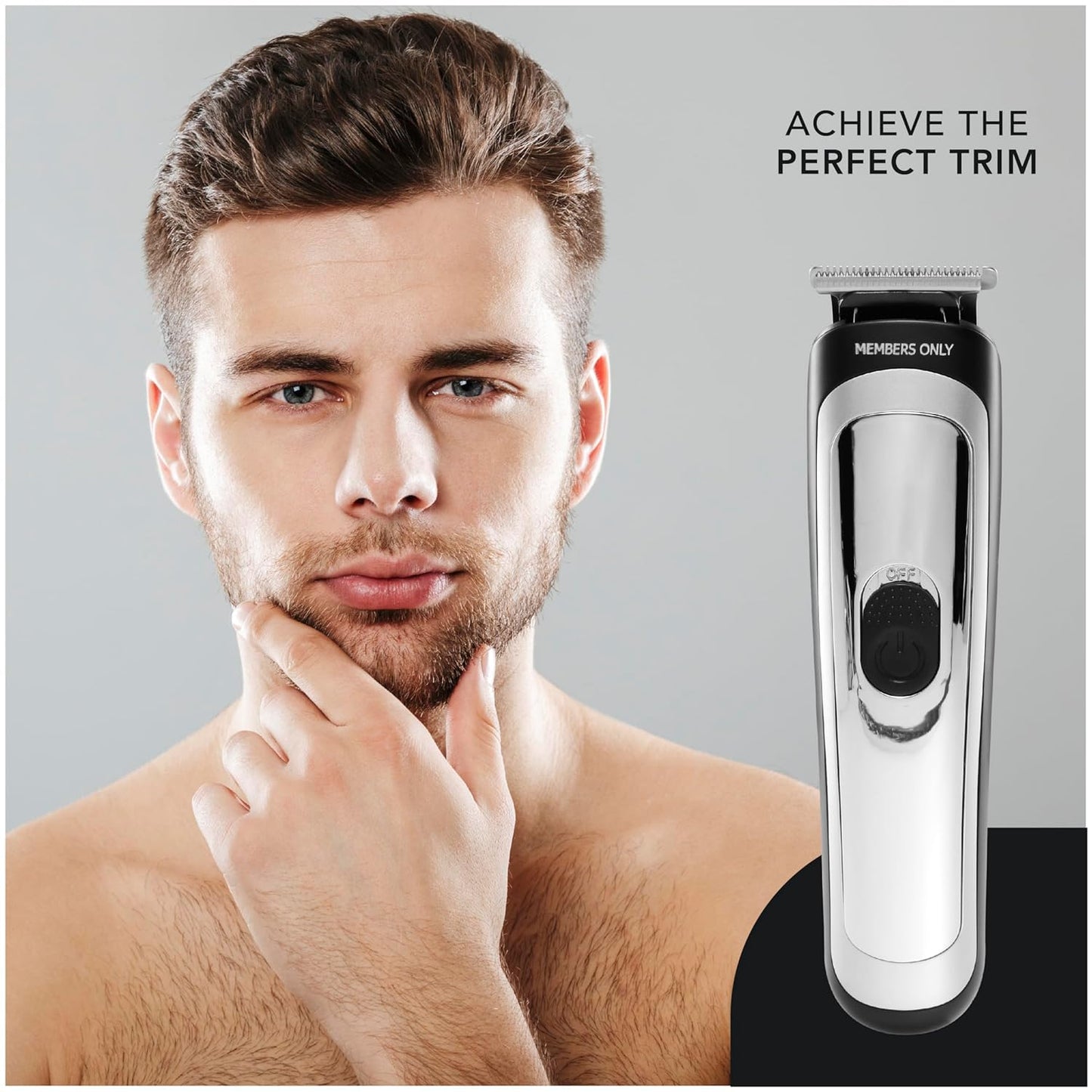 Men's Lithium Cordless Hair & Beard Trimmer Kit - 5 Heads, LED Display, USB Rechargeable
