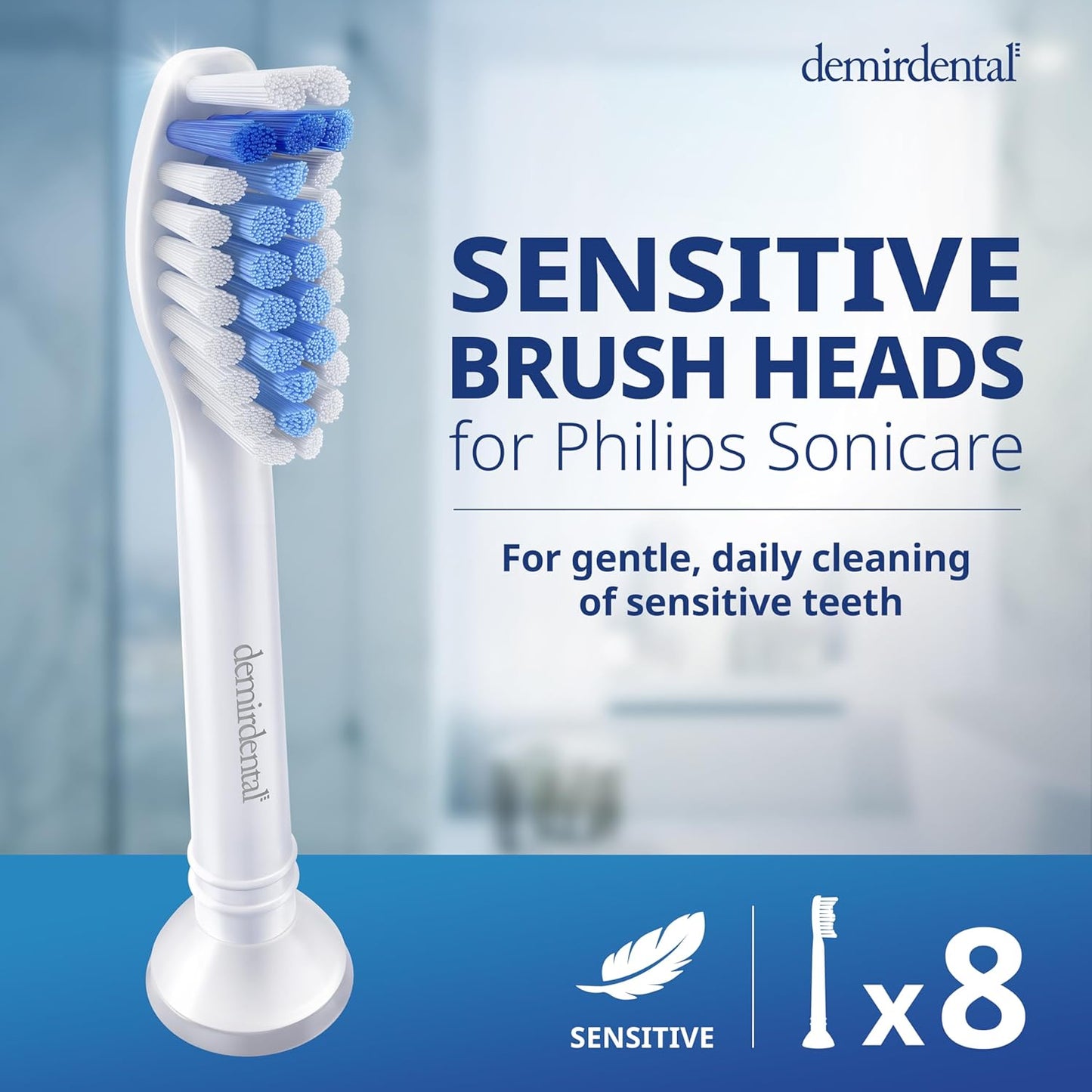 Toothbrush Heads for Sensitive Gums | Compatible with Philips Sonicare - Soft Replacement Heads - 8 Pack