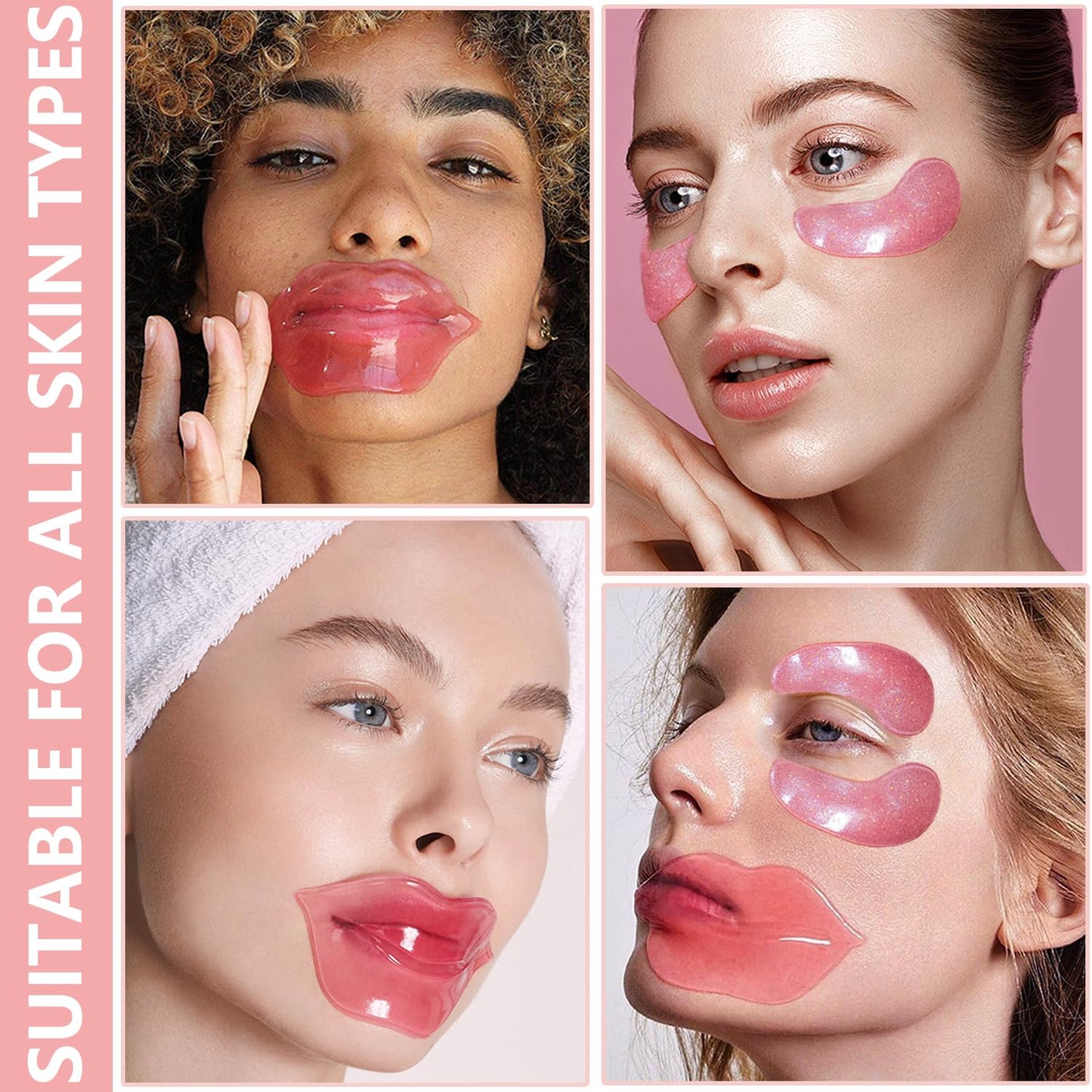 30 Pairs Eye Mask & Lip Mask,Under Eye Patches for Puffy Eyes,Moisturizing Spa Labial Lip Masks,Reducing Fine Lines,Graduation Gifts,Bridesmaid Gifts,Bachelorette Party Favors,Bulk Gifts for Women