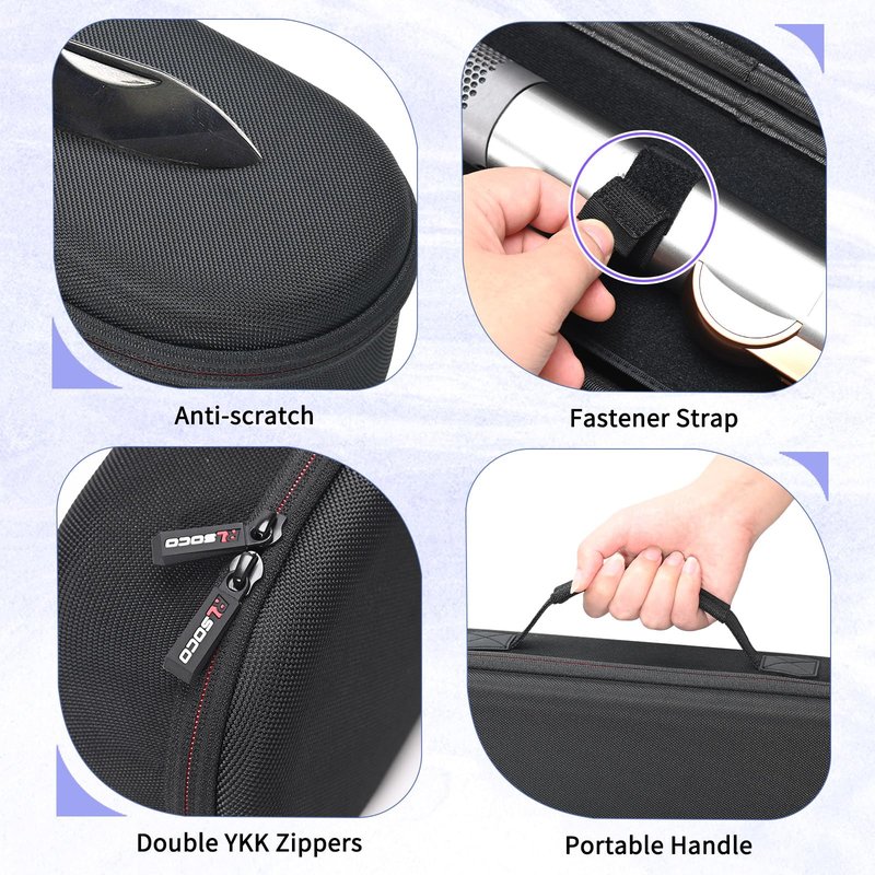 RLSOCO Travel Case for Dyson Airstrait Straightener/Corrale Hair Straightener | Compact Design with YKK Zipper & Scratch Protection (Black)