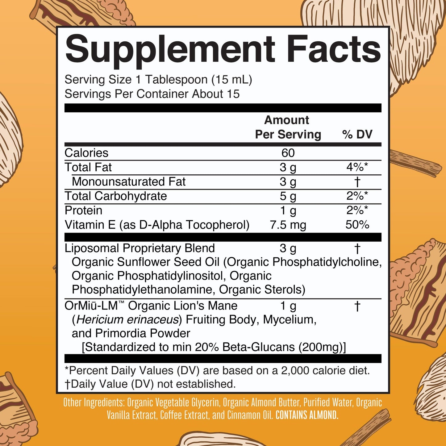Organic Lions Mane Supplement by MaryRuth's | Ultra Absorption Liposomal | Full Spectrum Lion's Mane Mushroom | 200mg Beta-Glucans Per Serving | USDA Organic | Vegan | 7.6 oz | 15 Servings