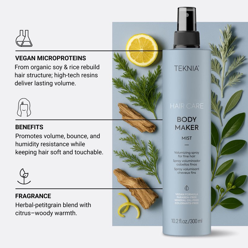 Lakmé Teknia Body Maker Mist, Volume Spray for Fine Hair, Hair Volumizing Spray, 10.2 Fl Oz