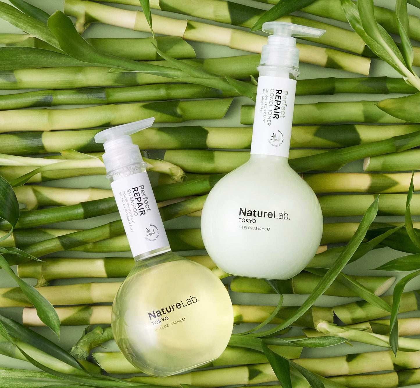 NatureLab.TOKYO Perfect Repair Shampoo & Conditioner Duo - Japanese Shampoo and Conditioner for Damaged, Color-Treated Hair - Penetrates Roots and Restores Strands - Japanese Hair Care - 11.5oz each