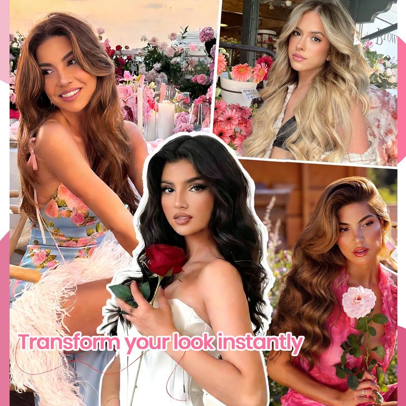 CWRDK Clip in Hair Extensions Real Human Hair, 100% Brazilian Remy Human Hair Clip ins for Women, Straight Seamless Double Weft Hair Extensions, Invisible 8pcs, 16 Inch 90g, #1B Natural Black
