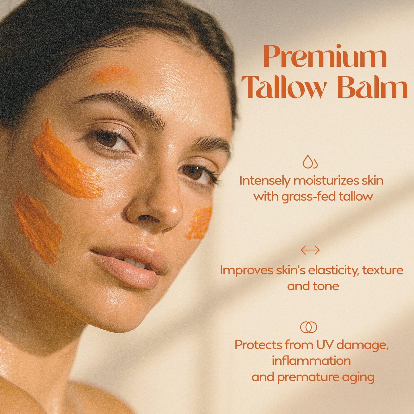 The Tallow Studio Antioxidant Tallow Face Balm for Dry & Sensitive Skin — Grass Fed Beef Tallow Face Moisturizer with Cacay Oil, Frankincense & Astaxanthin — Deeply Hydrating, Chemical Free — 1 oz