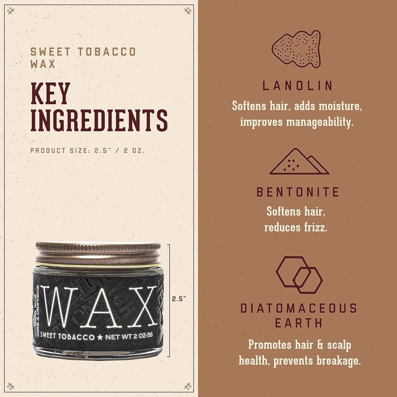 18.21 Man | Hair Styling Wax - Original Sweet Tobacco Scent, Low Shine Finish, 2oz
