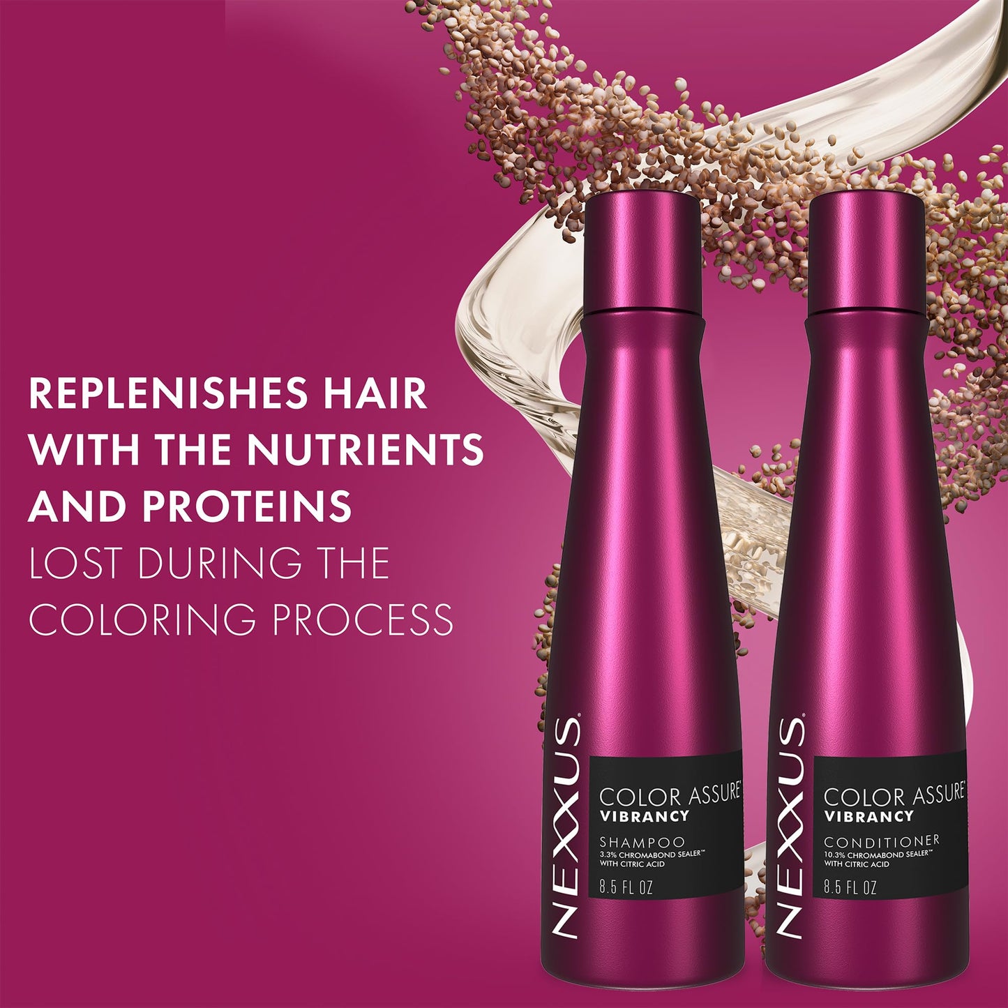 Nexxus Color Assure Shampoo 2-Pack + Conditioner 2-Pack – Hair Products for Color-Treated Hair, Enhance Vibrancy up to 40 Washes, 8.5 Oz Ea