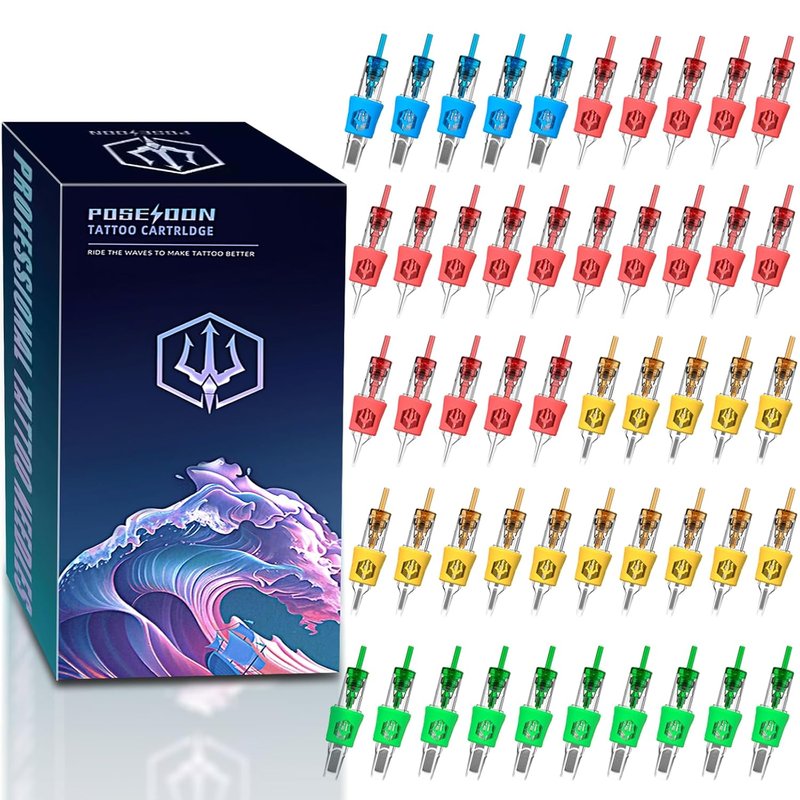 Tattoo Cartridge Needles - 50Pcs Assorted Sizes for Round Liner, Shader & Magnum | Disposable Membrane