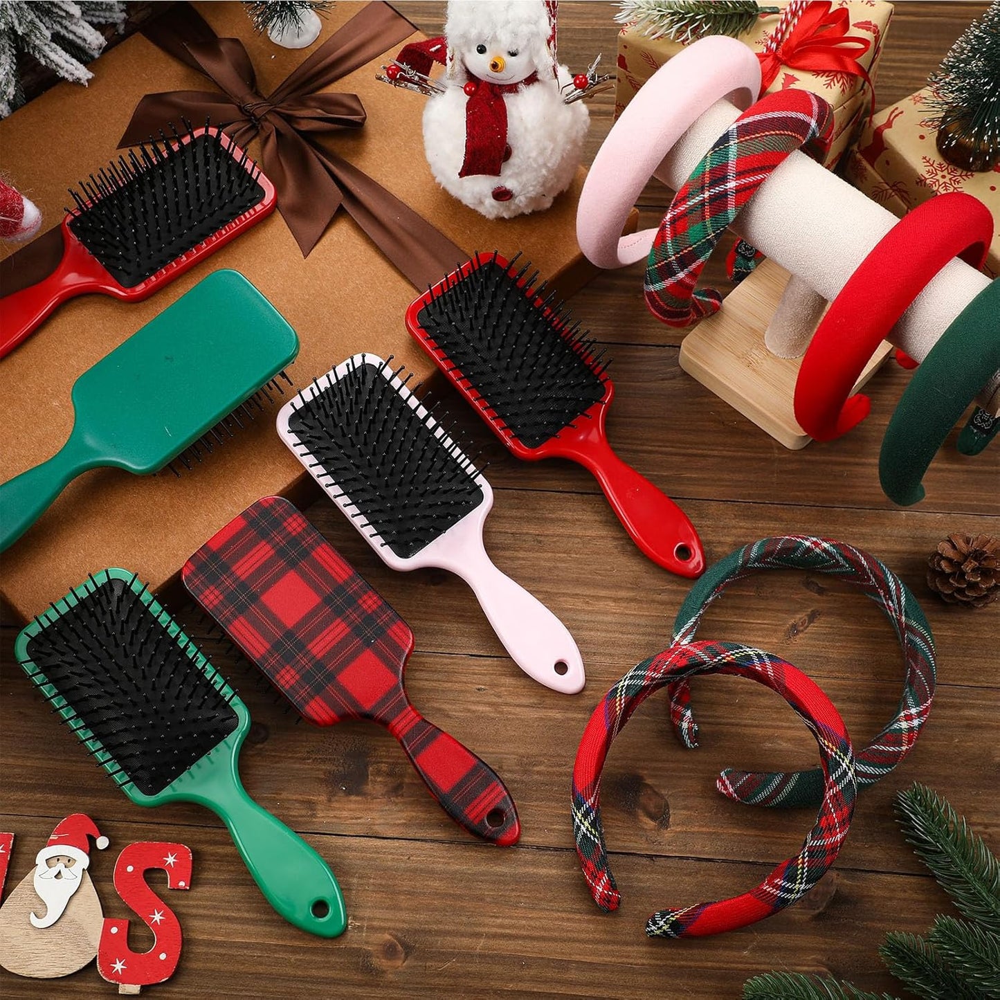 Valentine Tartan Headband Set - 6 Plaid Hair Accessories for Spa & Party | Perfect Gift for Women