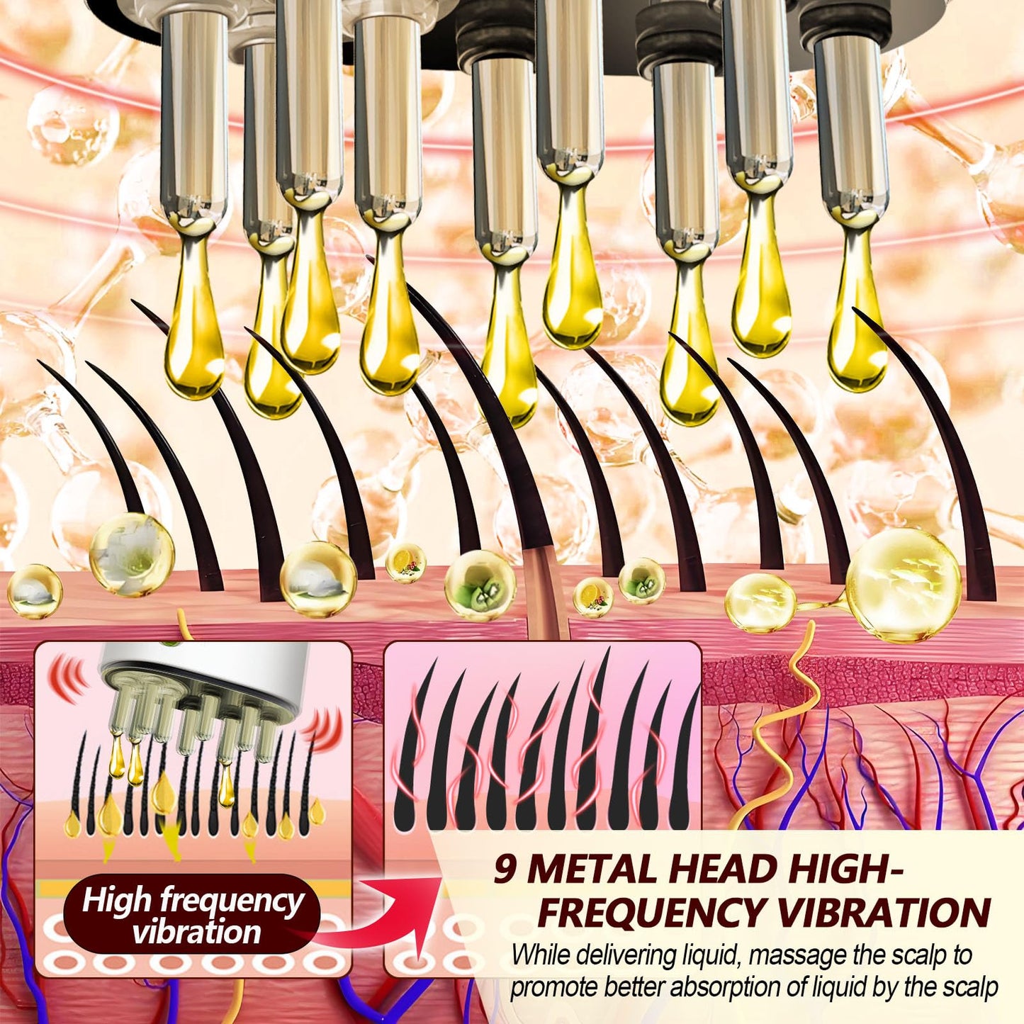 Pawfan Minoxidil Applicator, Hair Oiling Applicator, Root Comb Applicator，Scalp Oil Dispenser, 2-in-1 Hair Growth Oil Applicator and Scalp Massager for Hair Treatment and Growth