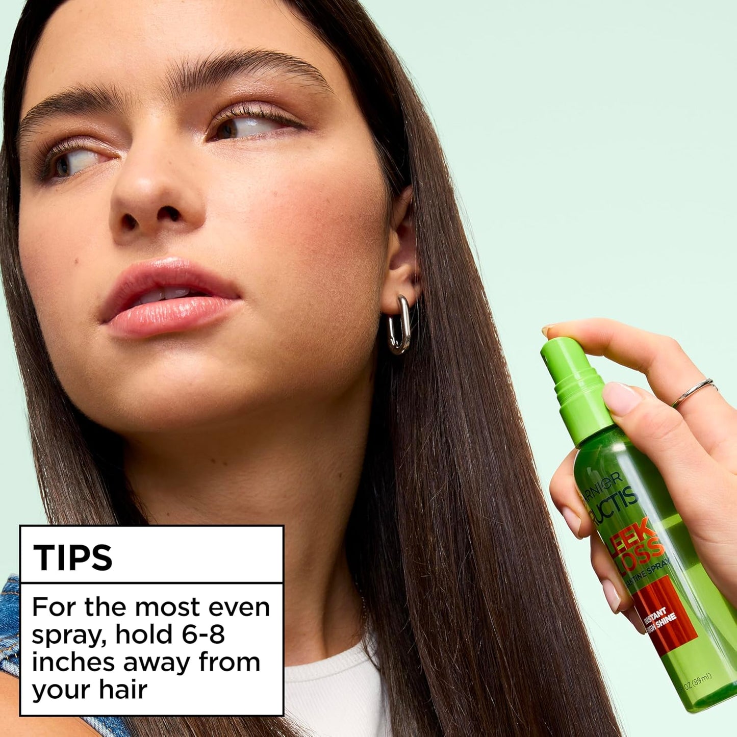 Garnier Fructis Shine Glossing Spray - Argan Oil Formula for High Shine Finish | 3 Fl Oz, 3 Count