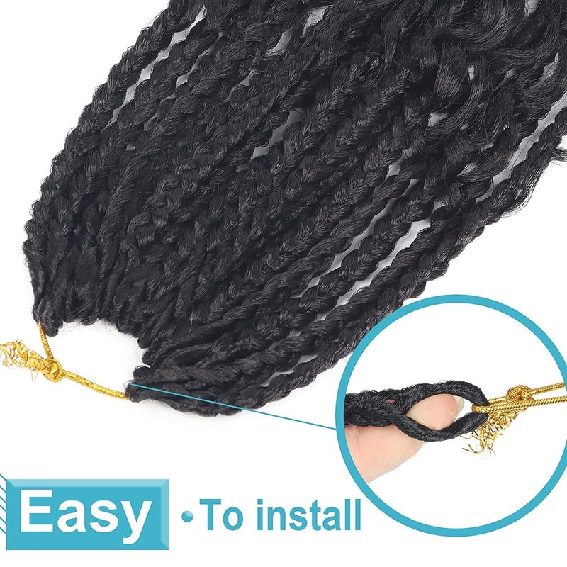 Goddess Box Braids Crochet Hair With Curly Ends 8 Inch Bohomian Box Braids Crochet Braids 8 Packs 3X Crochet Braids Synthetic Braiding Hair Extension for Black Women (8 Inch (Pack of 8), 1B)…