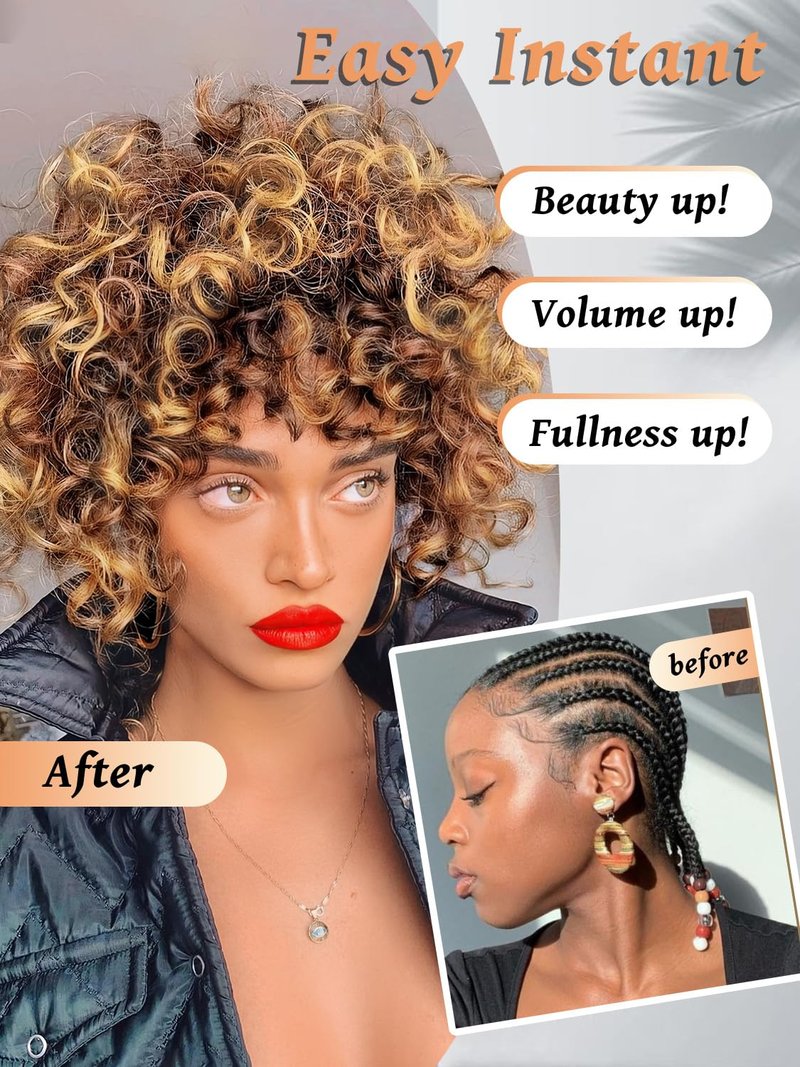 Gowit Gogo Curl Crochet Hair 8 Inch 6 Packs Short Curly Crochet Hair for Black Women Ombre Brown Blonde Deep Ocean Wave Synthetic Crochet Braids (8inch,T3027)