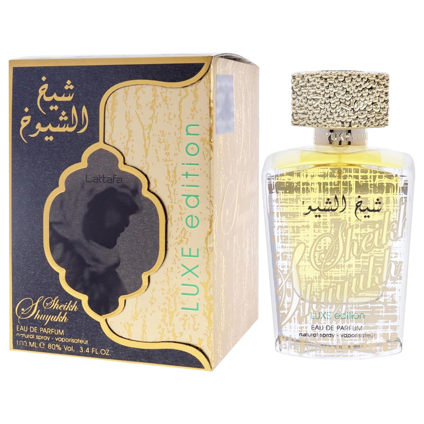 Lattafa Sheikh Al Shuyukh Luxe Edition | Long-Lasting Unisex Eau de Parfum - Spicy, Sweet, Woody, Amber, 3.4 oz