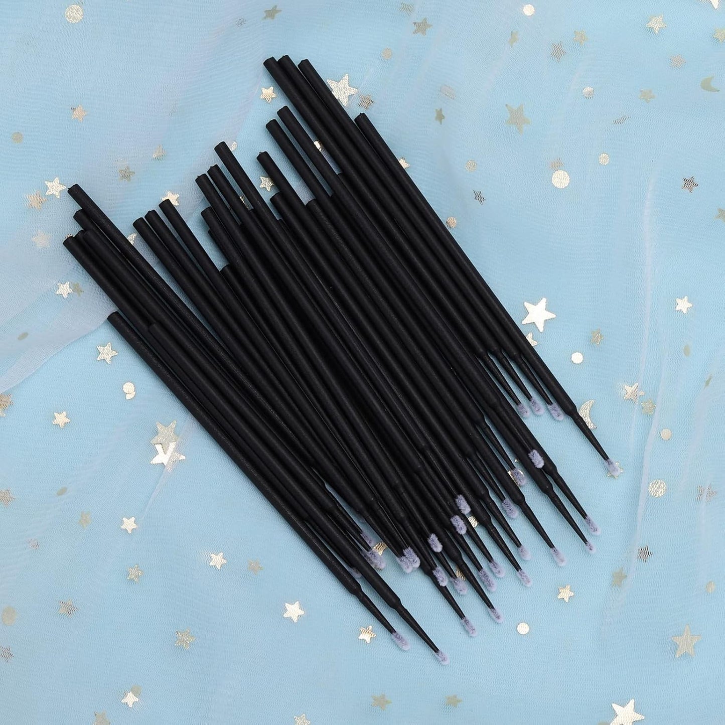 Disposable Micro Applicator Brushes - 500 Pcs Micro Swabs for Eyelash Extensions | Black Mascara Wands