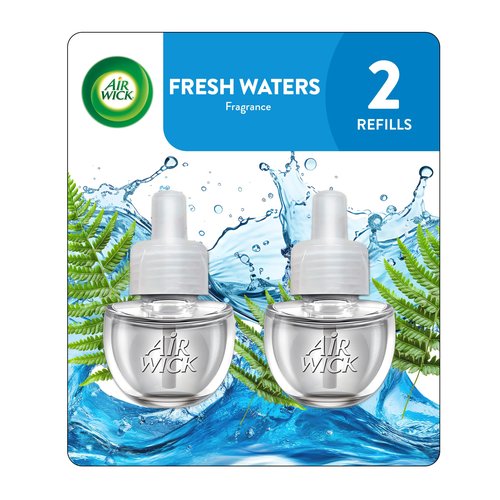 Air Wick, Plug in Scented Oil 2 Refills, Fresh Waters, 1.34 Oz (Pack of 2)
