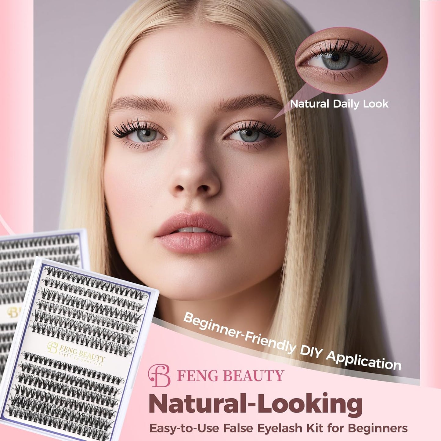 Eyelash Clusters Kit - 240PCS Natural Wispy Extensions with Bond & Seal | Mixed Lengths 10-16mm