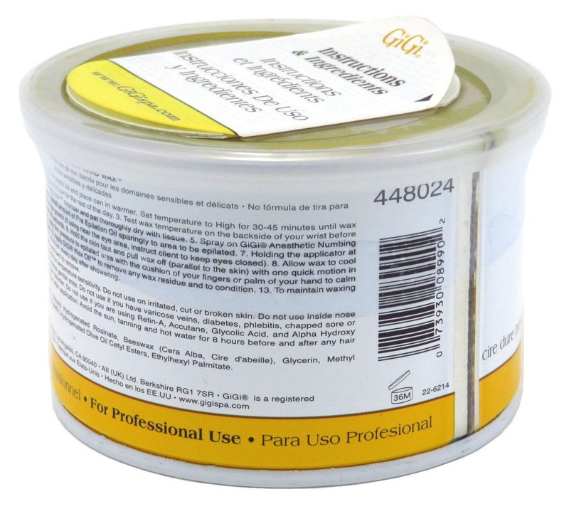 GiGi Brazilian Body Hard Wax - No Strip Hair Removal Wax for Sensitive Areas | 14 oz, Pack of 3