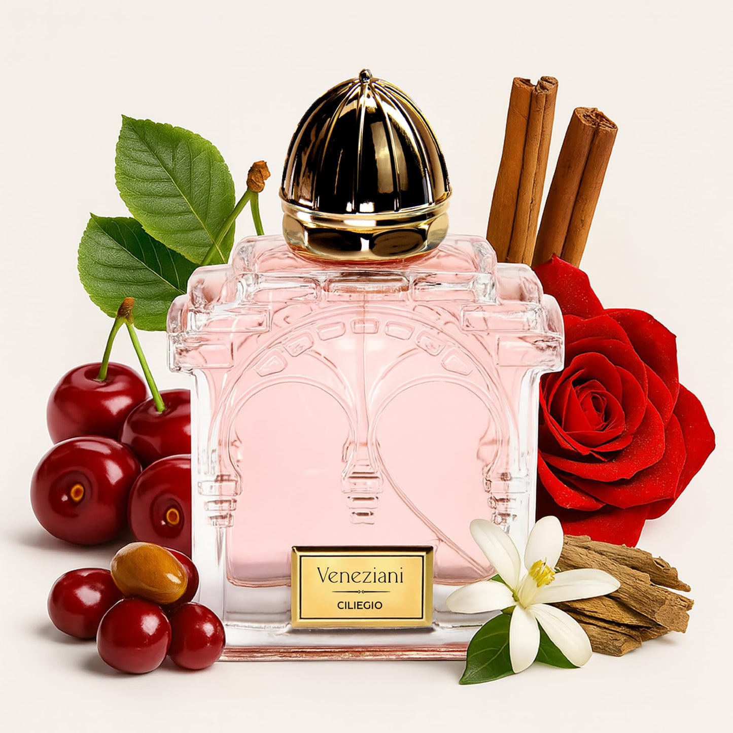 Veneziani Ciliegio - Italian Eau de Parfum - Long Lasting Perfumes for Women - Notes of Whiskey, Cinnamon, Vetiver and Vanilla Perfume - 2.5 oz