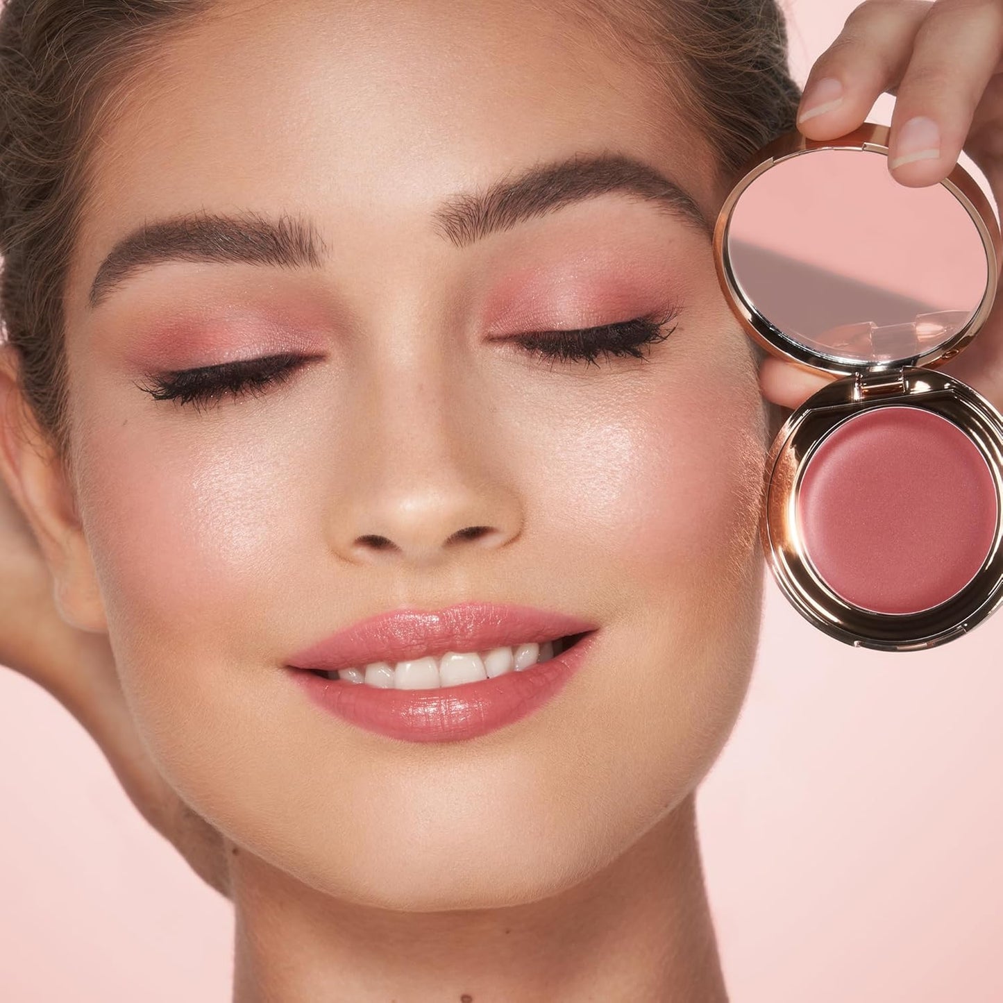 Charlotte Tilbury Pillow Talk Lip & Cheek Cream Blush - Hydrating Makeup for Dewy Finish | Enriched with Vitamin E & Beeswax